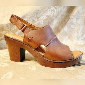 Born Brown Leather Sandals size 8